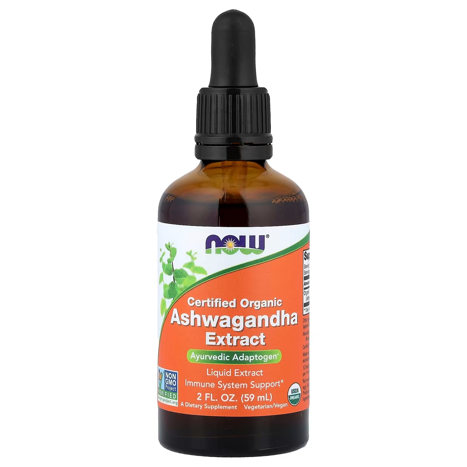 NOW Foods Ashwagandha Liquid Extract, Organic Immune System Support