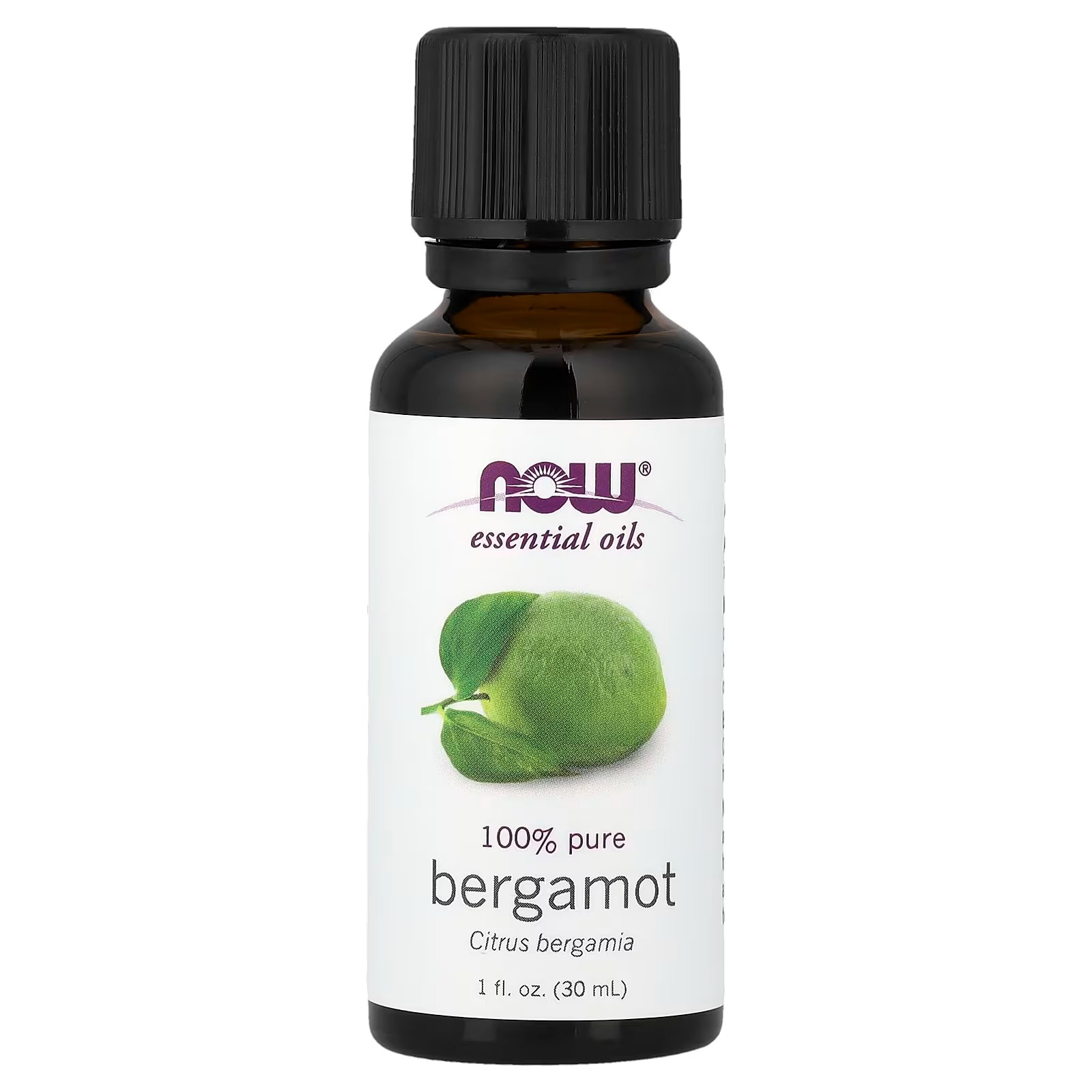 NOW Essential Oils Organic Bergamot Oil Cold Pressed Undiluted 30 ml