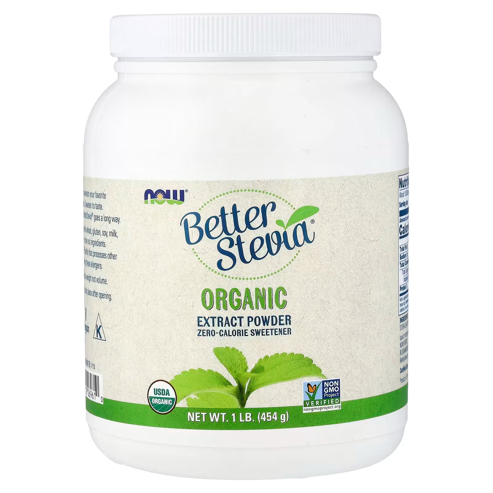 NOW Foods Better Stevia® Zero-Calorie Sweetener Organic Extract Powder (454 g)