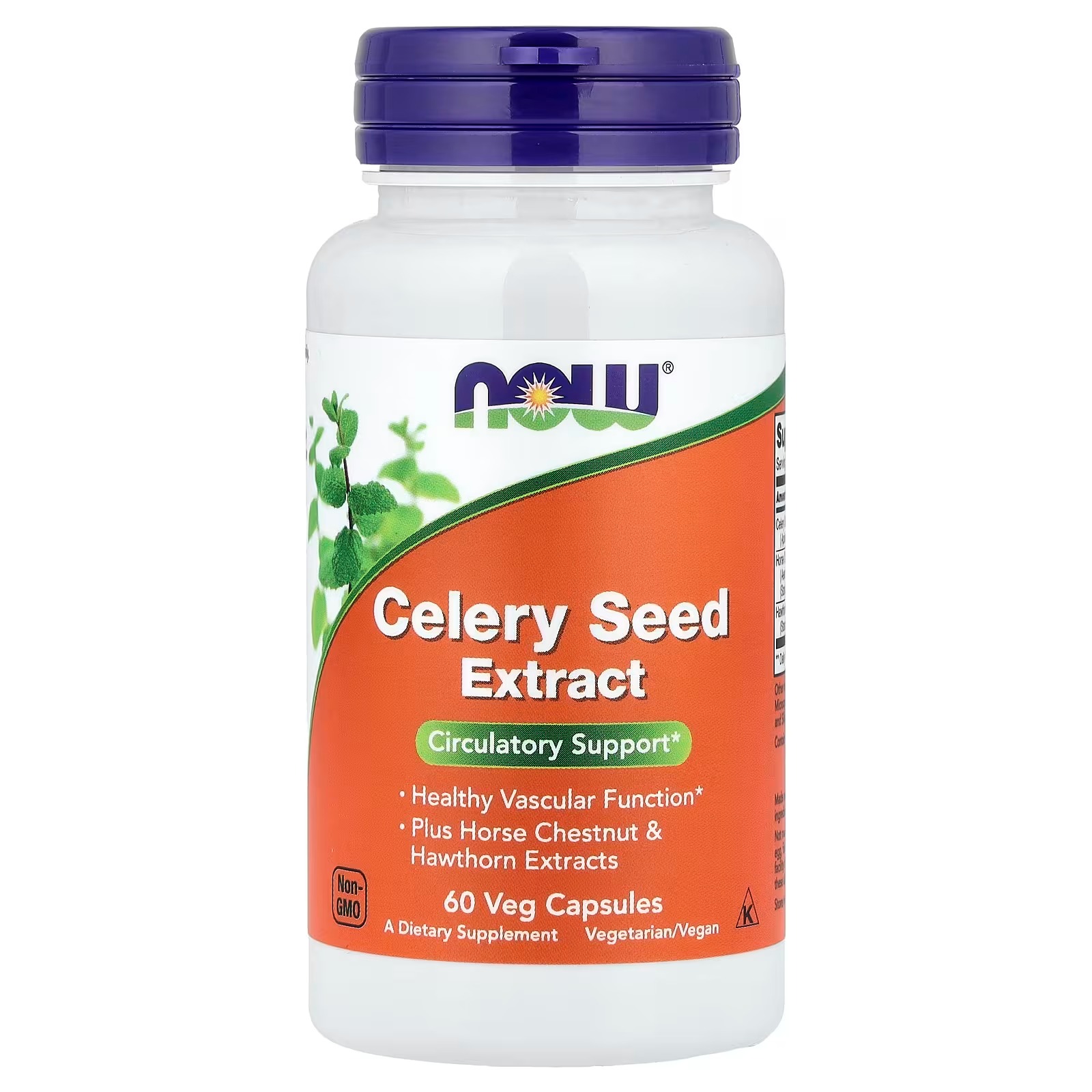 NOW Foods Celery Seed Extract, plus Horse Chestnut and Hawthorn Extracts 60 Veg Capsules