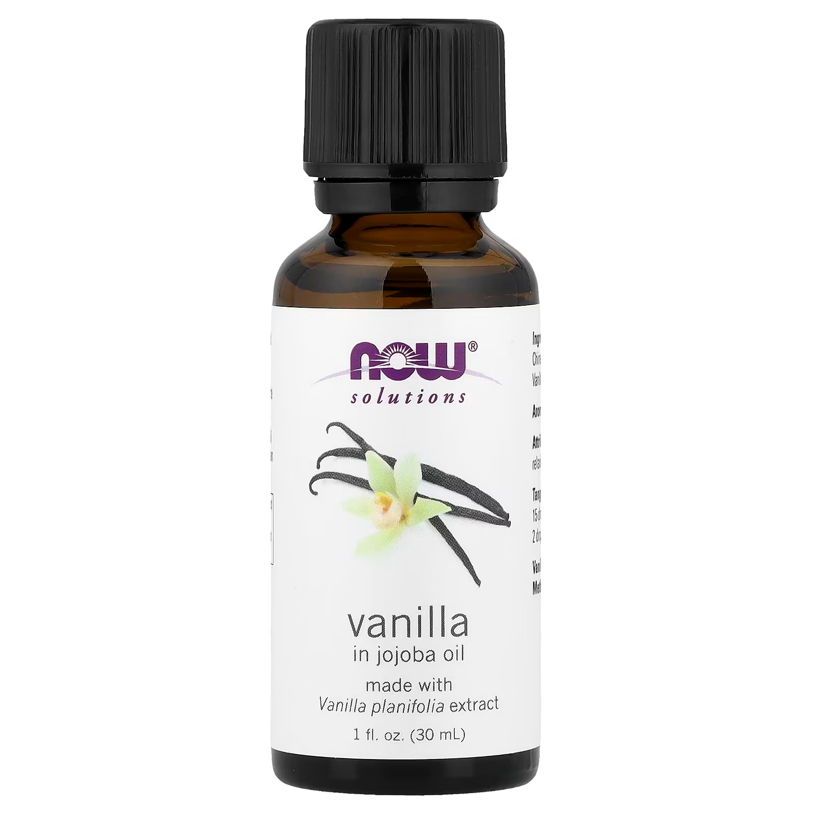 NOW Foods Essential Oils Vanilla Oil Blend of Pure Vanilla Bean Extract in Pure Jojoba Oil
