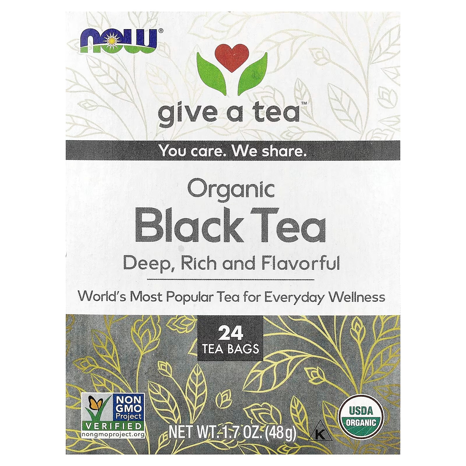 Now Foods Organic Peppermint Tea, Caffeine Free 24 Tea Bags (48 g)