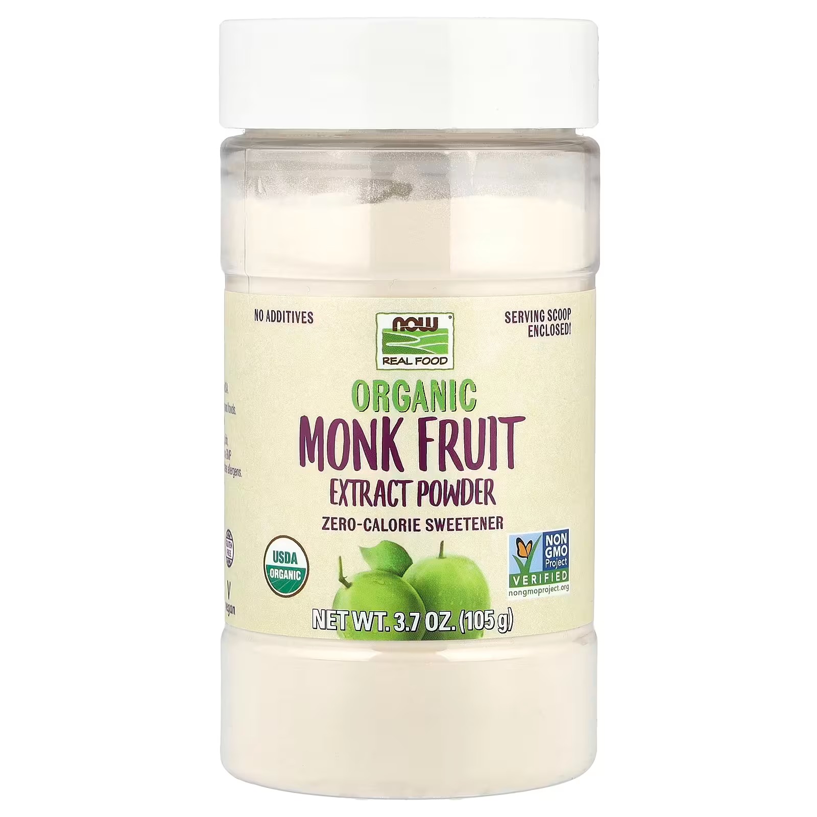 NOW Foods Certified Organic Monk Fruit Extract Powder w/ Scoop