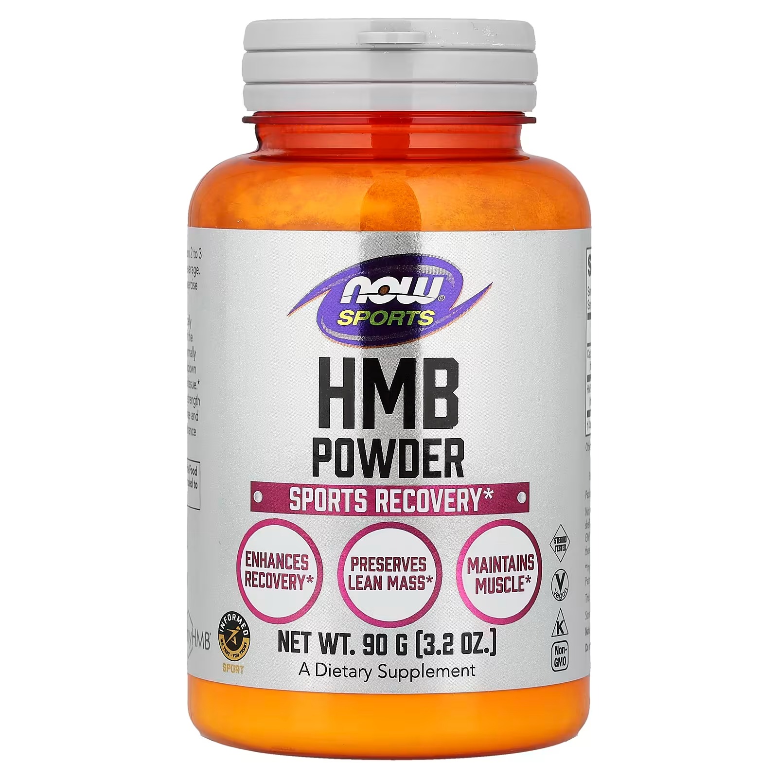 NOW Foods Sports Nutrition HMB (β-Hydroxy β-Methylbutyrate) Powder Sports Recovery  90 Grams