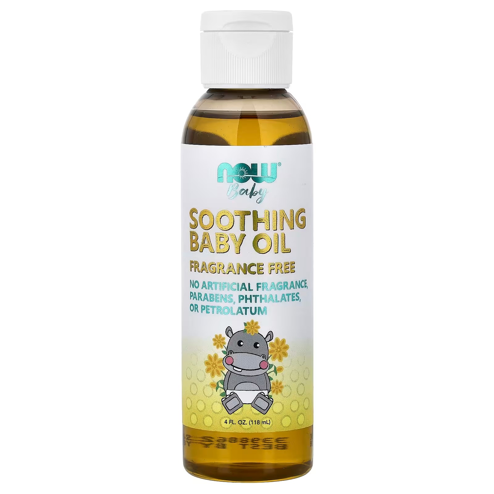 NOW Foods Soothing Baby Oil Fragrance Free  (118 ml)