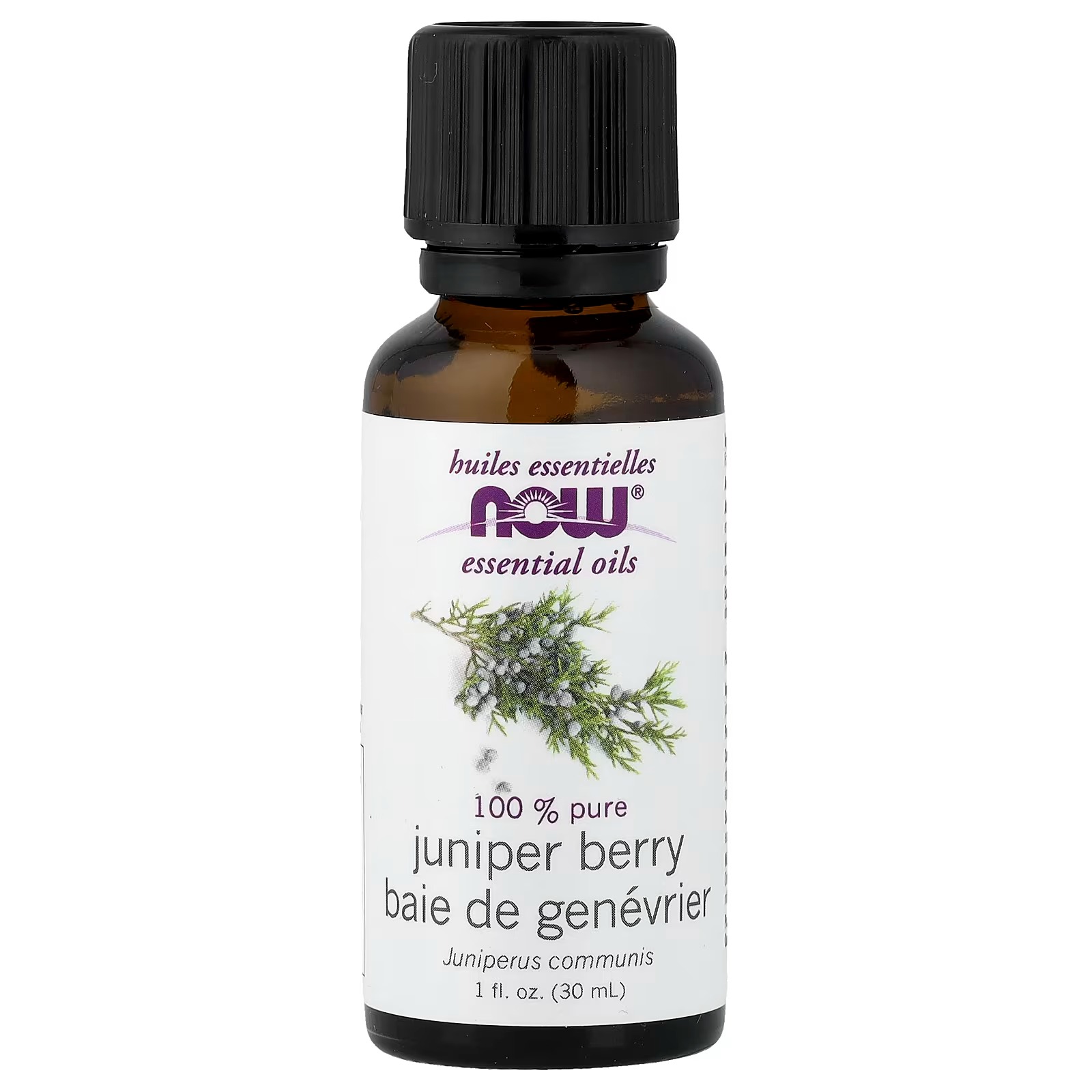 NOW Essential Oils Juniper Berry Oil Undiluted, Steam Distilled  30ml