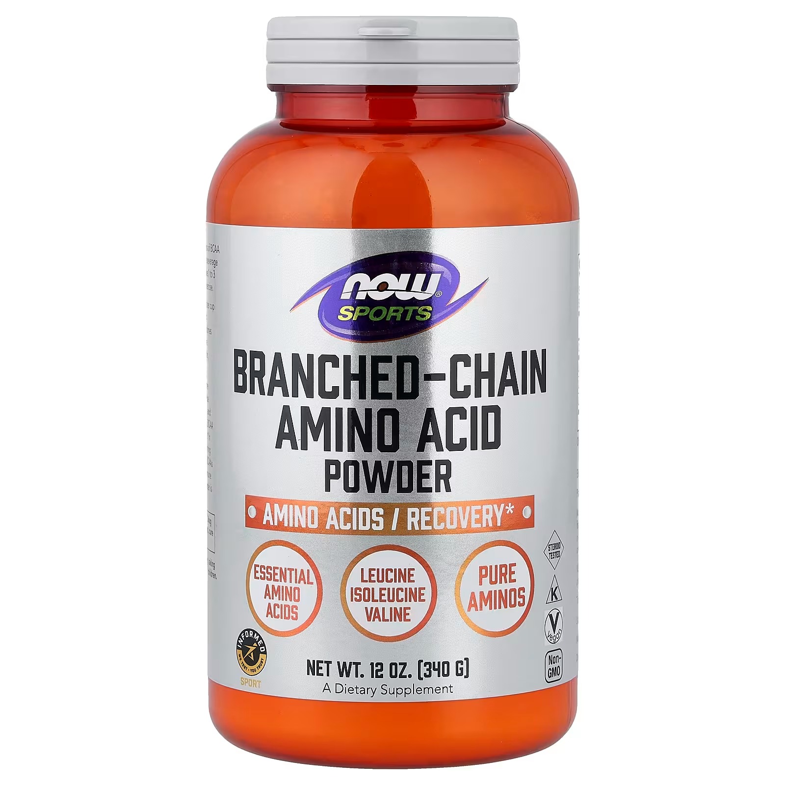 NOW Foods Sports Nutrition Branched Chain Amino Acid Powder with Leucine Isoleucine and Valine 340g