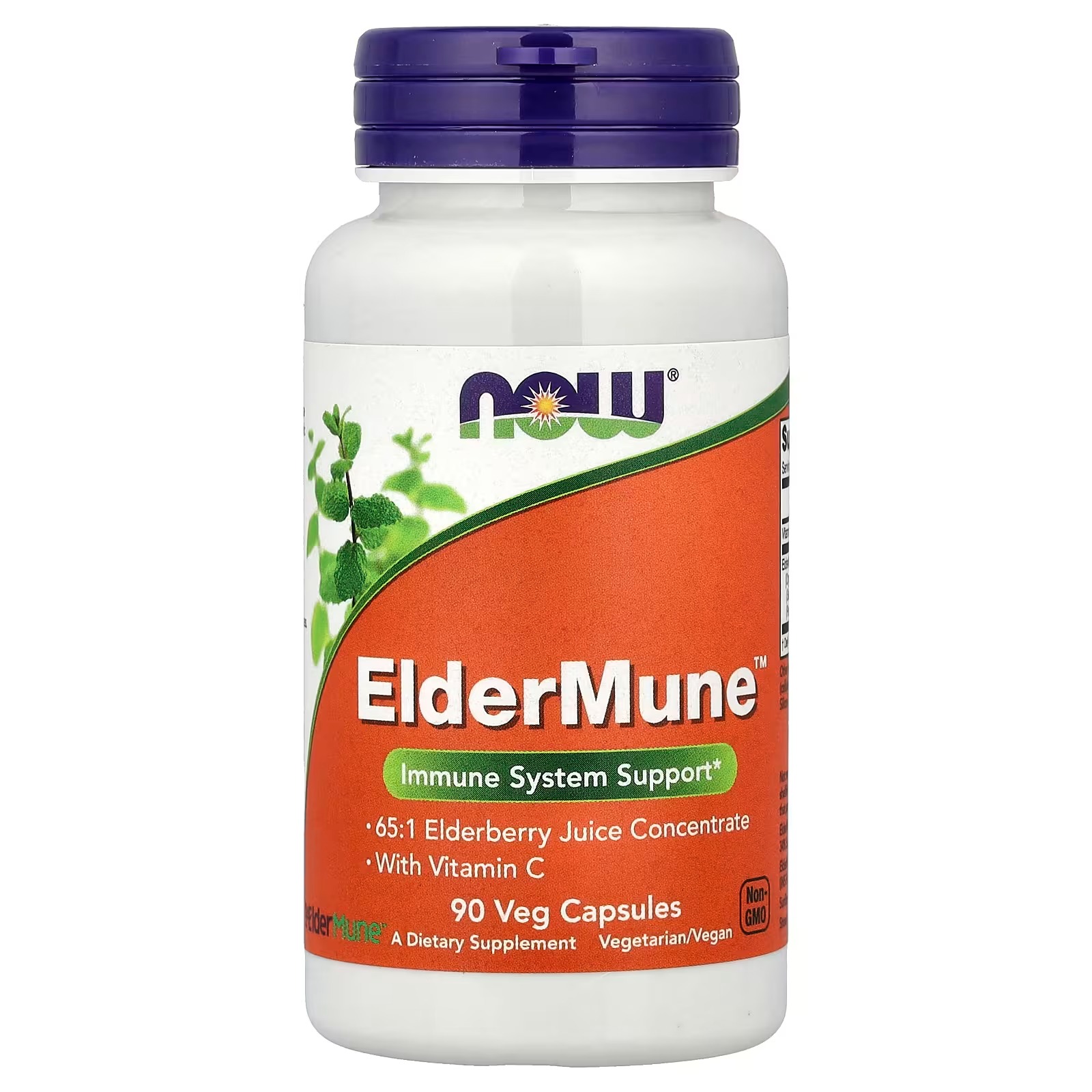 NOW Foods ElderMune Elderberry Juice Concentrate With Vitamin C Immune System Support 90 Capsules