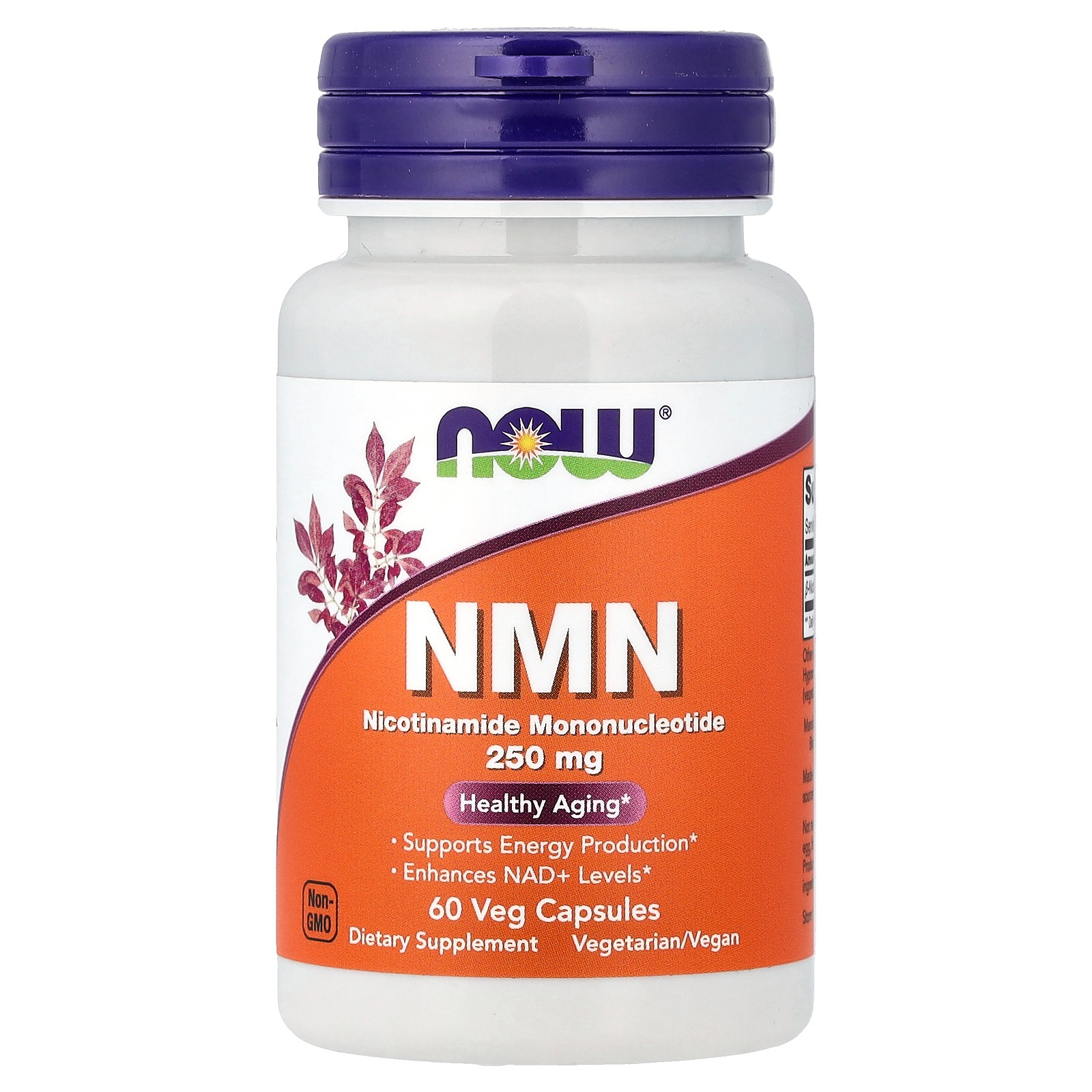 Now Foods NMN 250mg per Serving 99% Purity Cellular Energy & Healthy Aging 60 Capsules