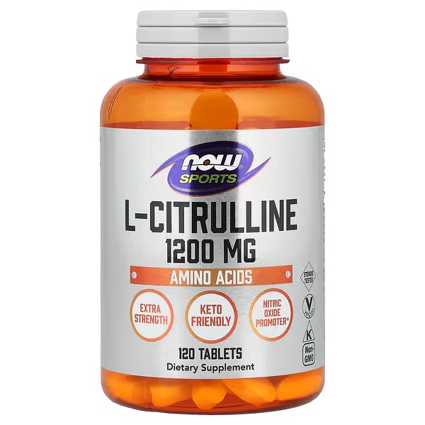 NOW Foods Sports Nutrition L-Citrulline Extra Strength 1200 mg Amino Acid 120 Tablets