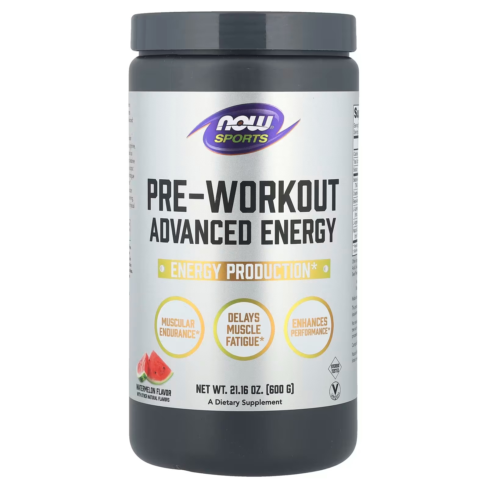 NOW Foods Sports Pre-Workout Advanced Energy Watermelon (600 g)