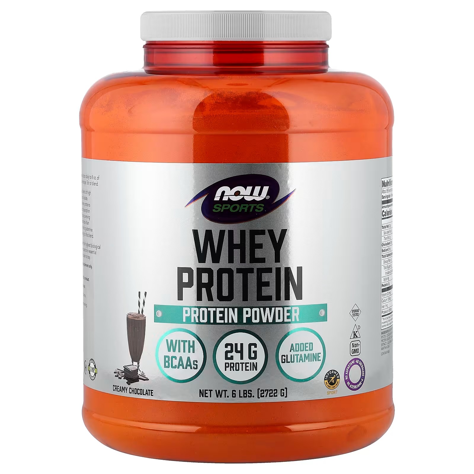 NOW Foods Sports Nutrition Whey Protein Isolate 25 G With BCAAs Creamy Chocolate Powde,