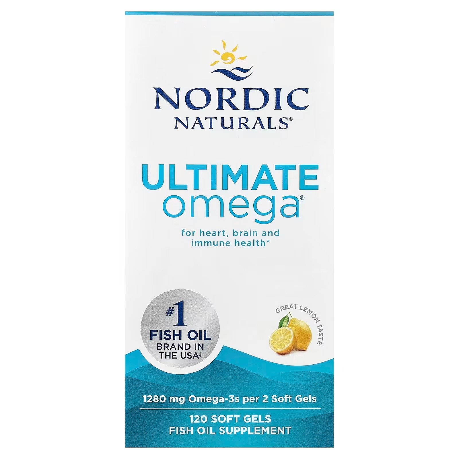 Nordic Naturals Ultimate Omega® Great Lemon 120 Soft Gels (640 mg per Soft Gel)