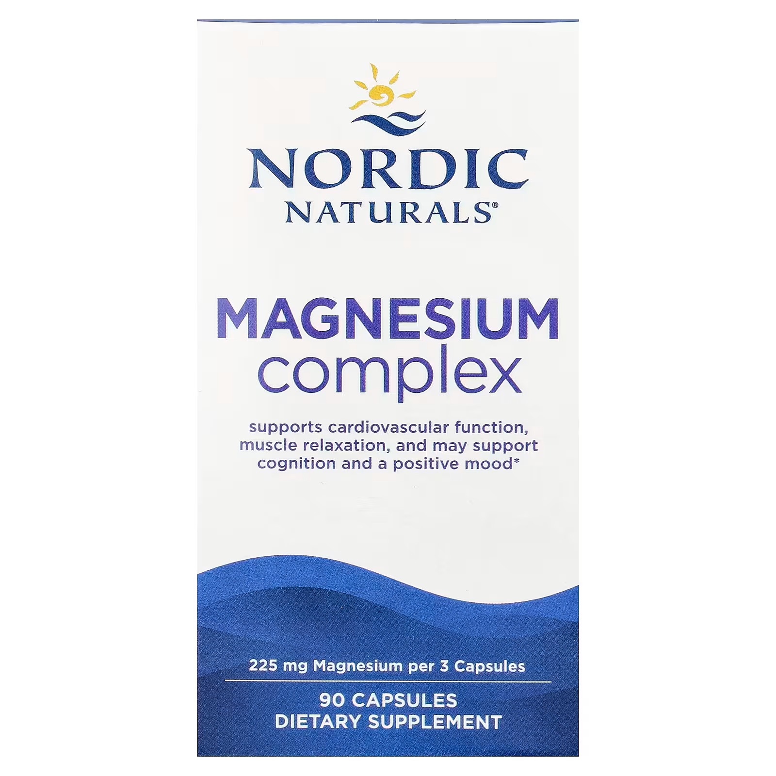 Nordic Naturals Magnesium Complex 225 mg| Multi-form magnesium complex for enhanced absorption. Supports brain, heart, mood, energy 90 Capsules