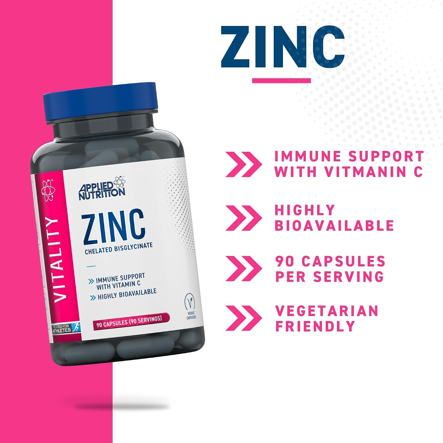Applied Nutrition Zinc chelated Bisglycinate 90 Capsules