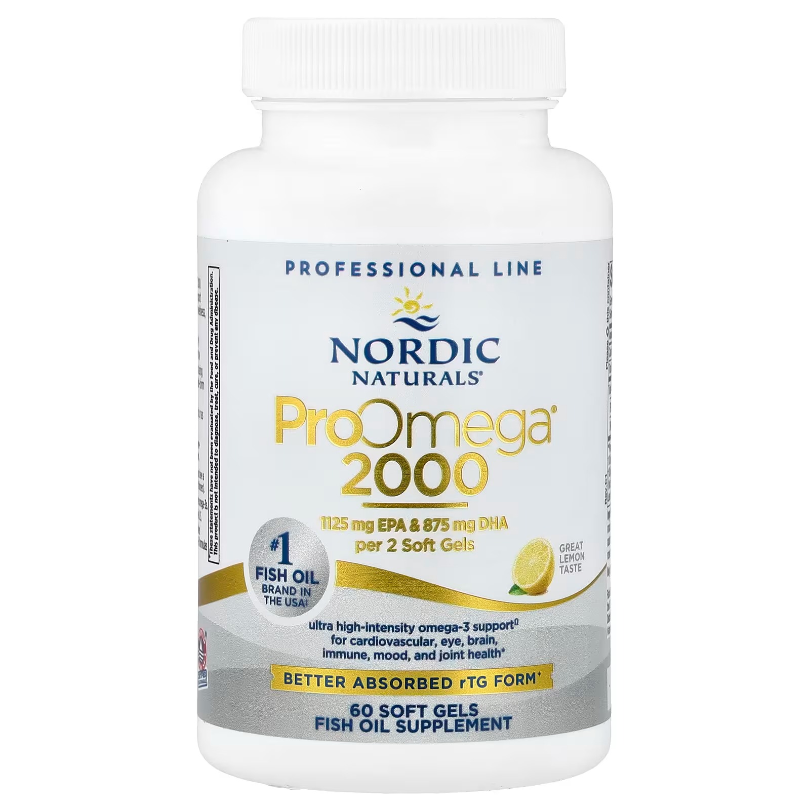 Nordic Naturals ProOmega-3 2150 mg EPA & DHA Fish Oil, Lemon - 120 Count | Ultra high-potency EPA & DHA fish oil supports brain heart