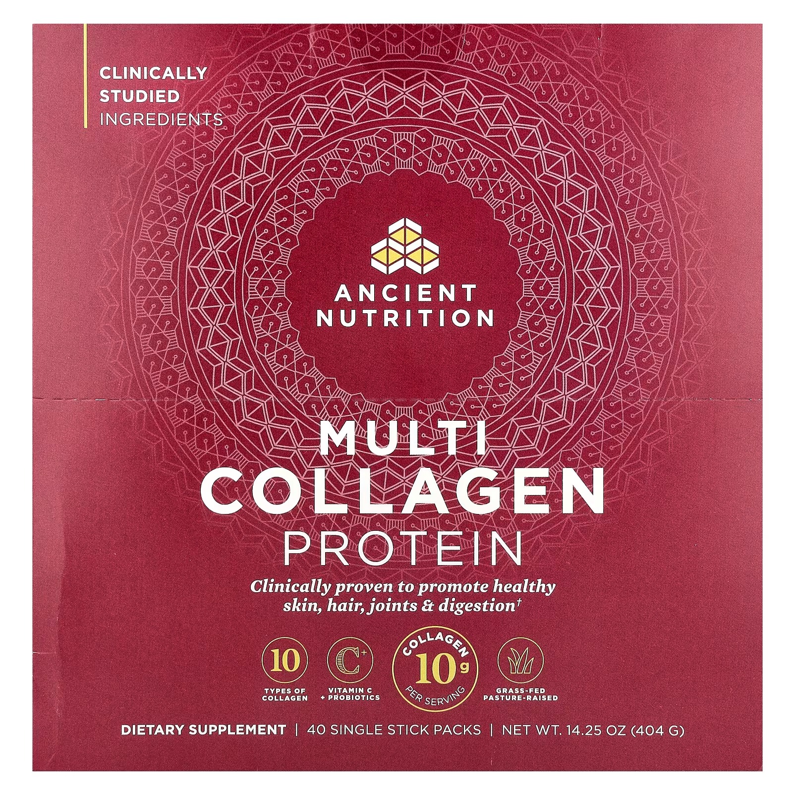 Ancient Nutrition Hydrolyzed Multi Collagen Peptides Powder – Unflavored, 40 Servings, Collagen Protein Supplement