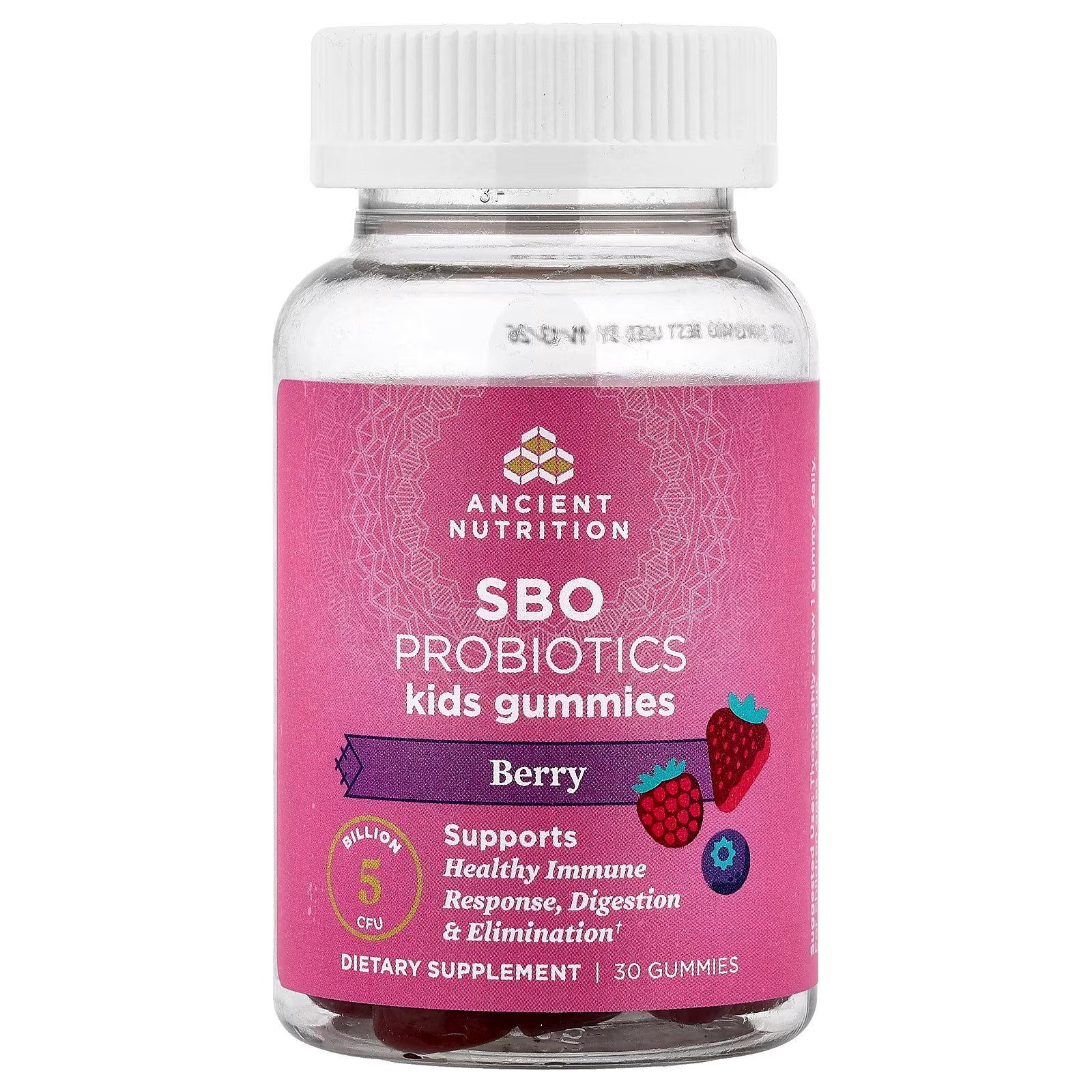 Ancient Nutrition SBO Probiotics Gummies 10 Billion CFUs – Berry Flavor, Probiotic Gut Health Supplement