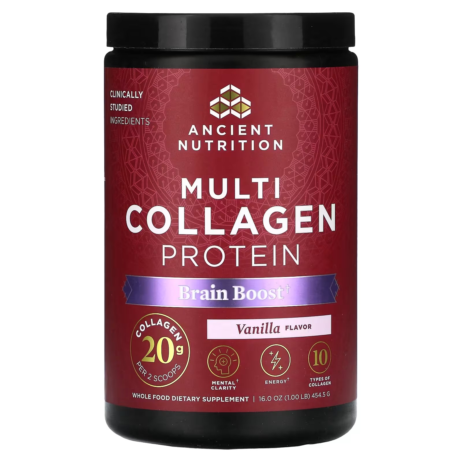 Ancient Nutrition Hydrolyzed Multi Collagen Peptides – Brain Boost, Collagen Protein Supplement