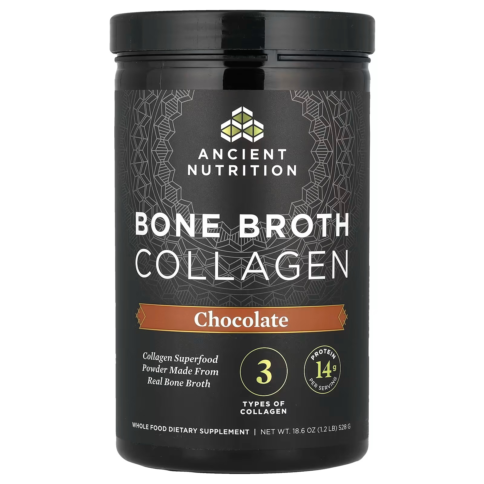 Ancient Nutrition Hydrolyzed Bone Broth Collagen Peptides – Chocolate Flavor, Collagen Protein Supplement