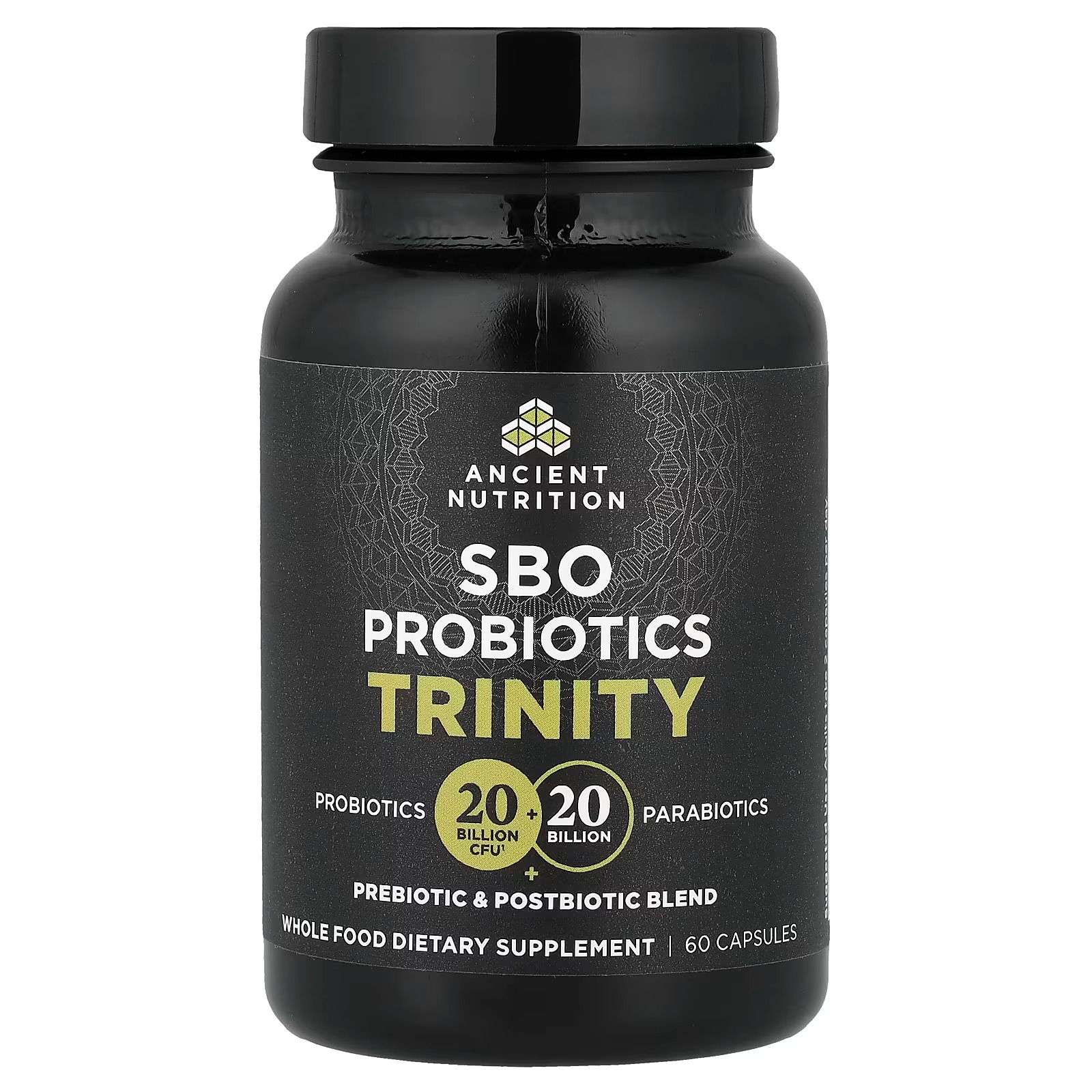 Ancient Nutrition SBO Probiotic Trinity Daily Care 40 Billion – Prebiotics, Probiotics, Postbiotics & Parabiotics, 60 Capsules