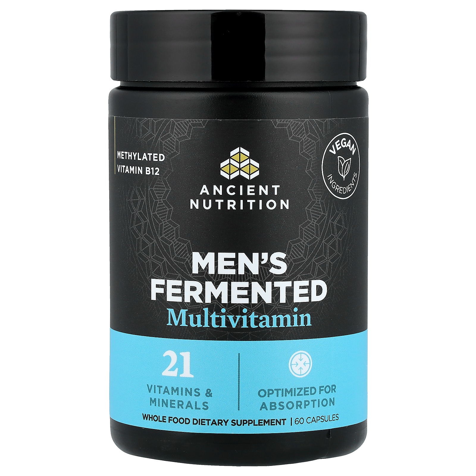 Ancient Nutrition Men’s Fermented Methylated Multivitamin – Daily Men’s Multivitamin & Wellness Supplement