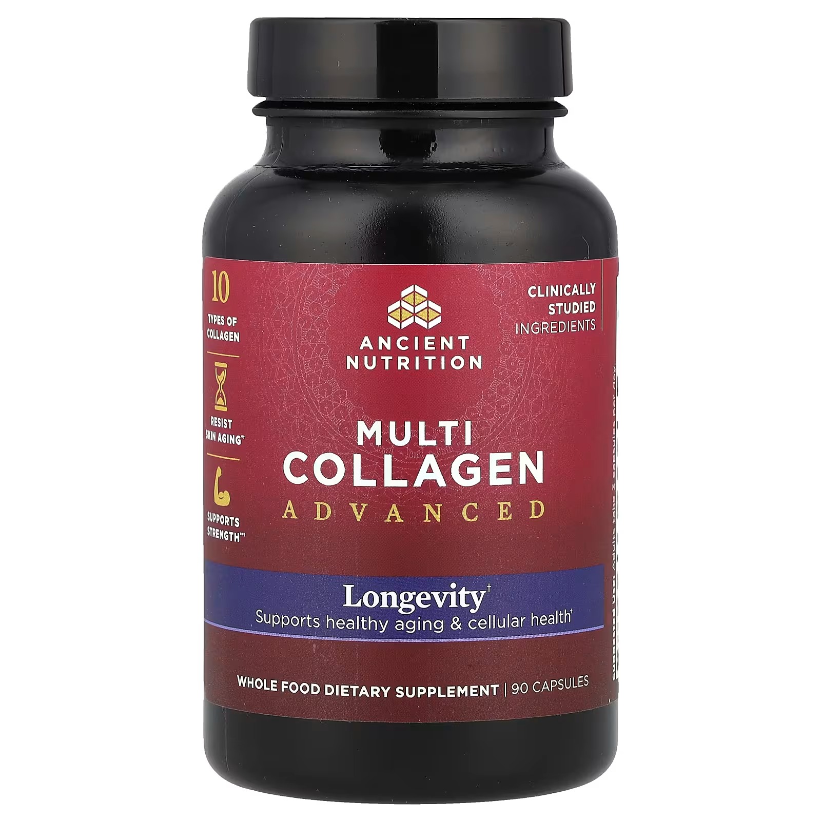 Ancient Nutrition Hydrolyzed Multi Collagen Advanced Capsules – Longevity, Collagen Peptides Supplemen