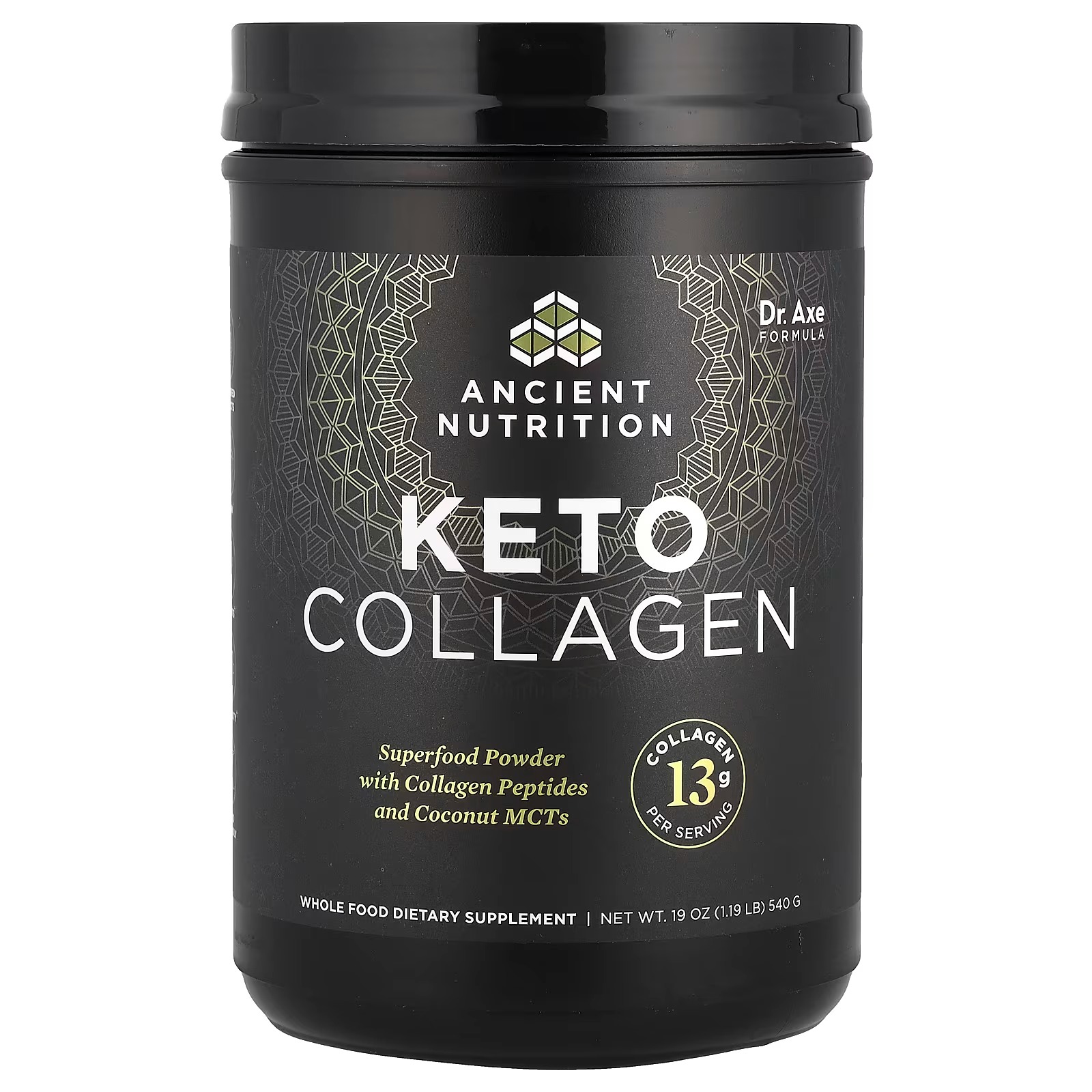 Ancient Nutrition Keto Collagen Powder Drink Mix 19 oz – MCT & Hydrolyzed Collagen Peptides, 30 Servings