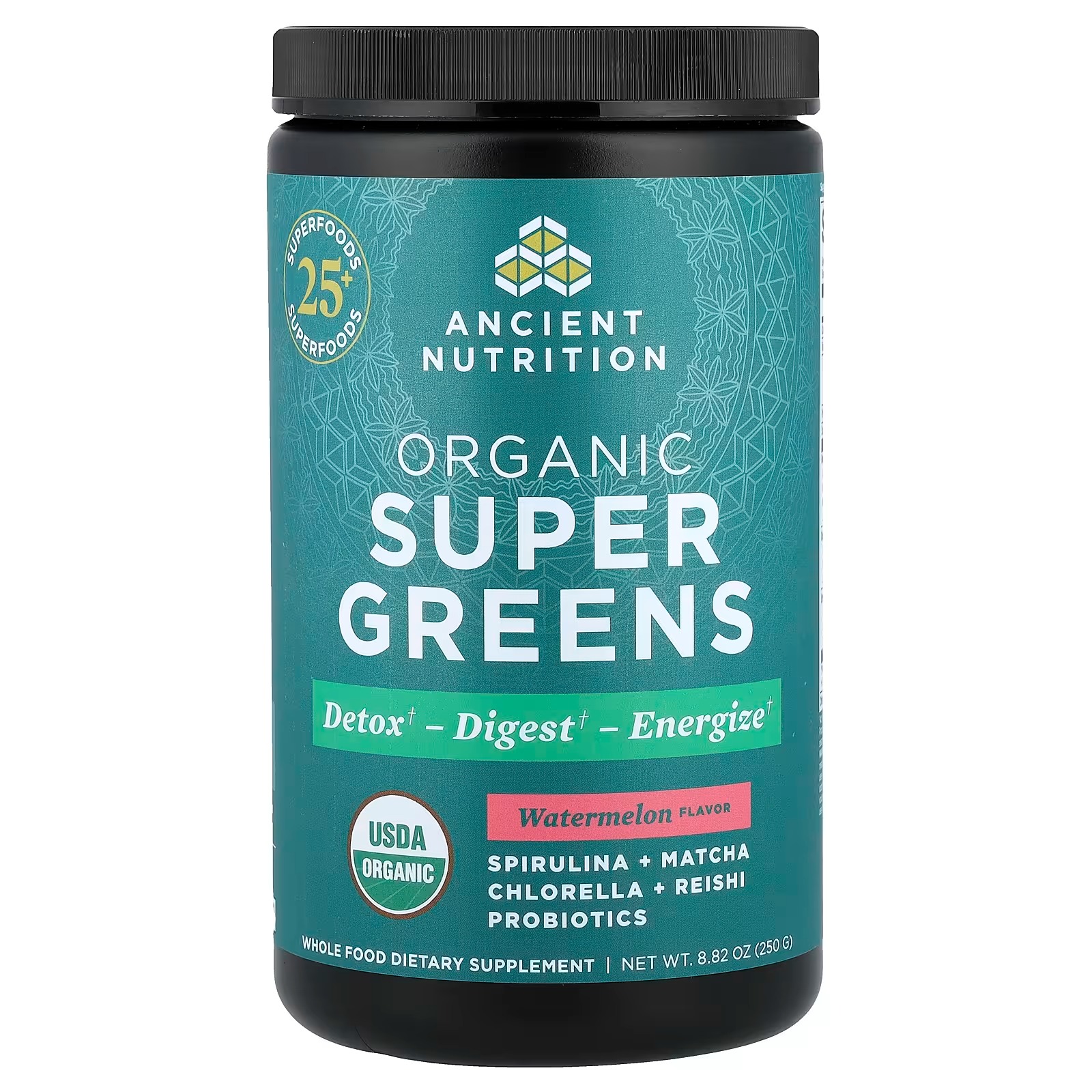 Ancient Nutrition Organic SuperGreens Powder with Probiotics – Peppermint, 25 Servings, Greens & Digestive Support