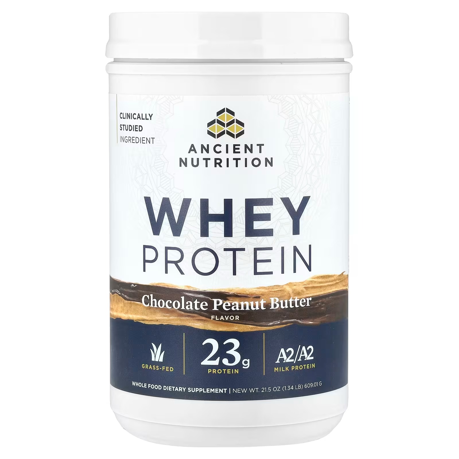 Ancient Nutrition Grass-Fed Whey Protein + Collagen – Chocolate Peanut Butter, Protein Supplement