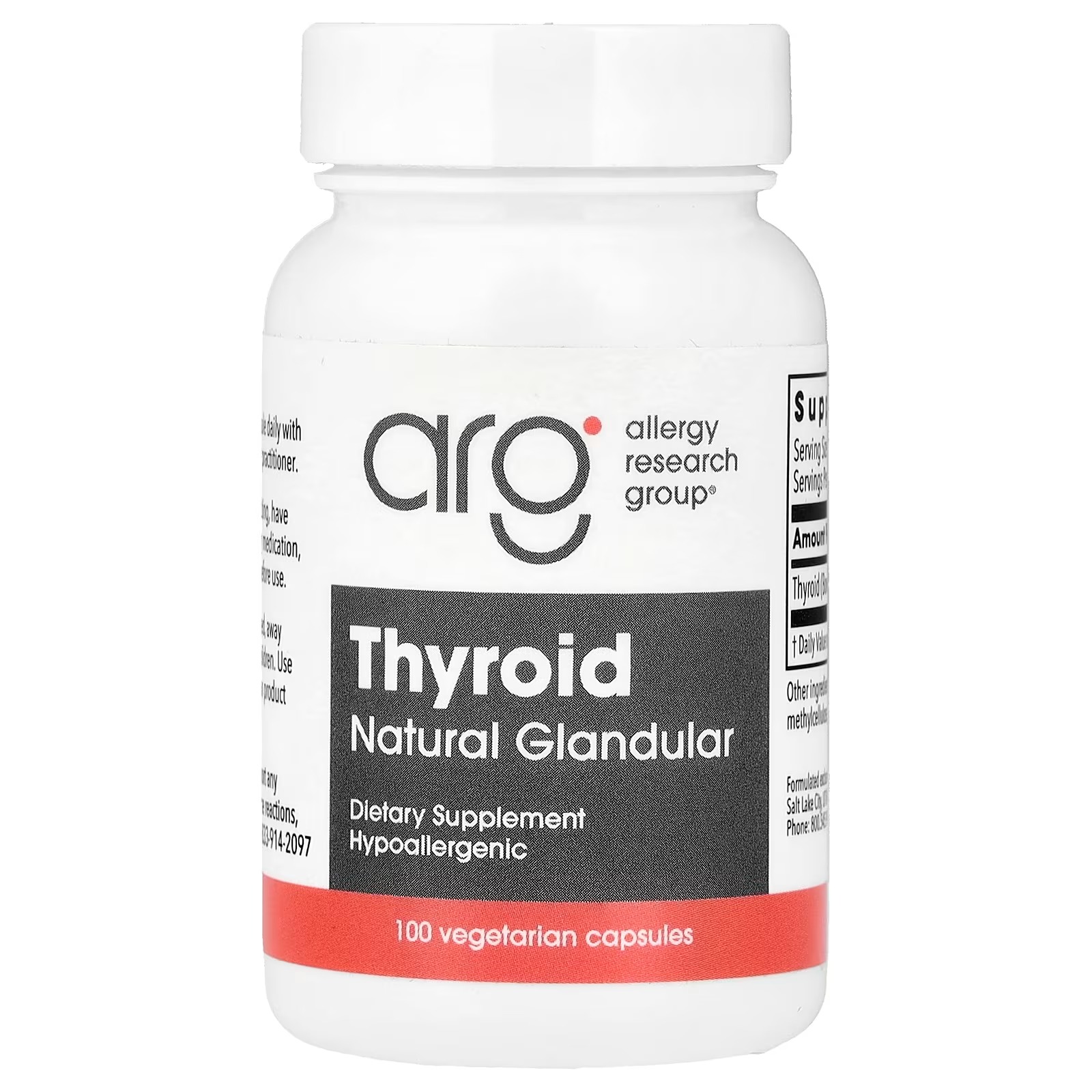 Allergy Research Group Thyroid 40 mg 100 Vegetarian Capsules – Thyroid Support Supplement
