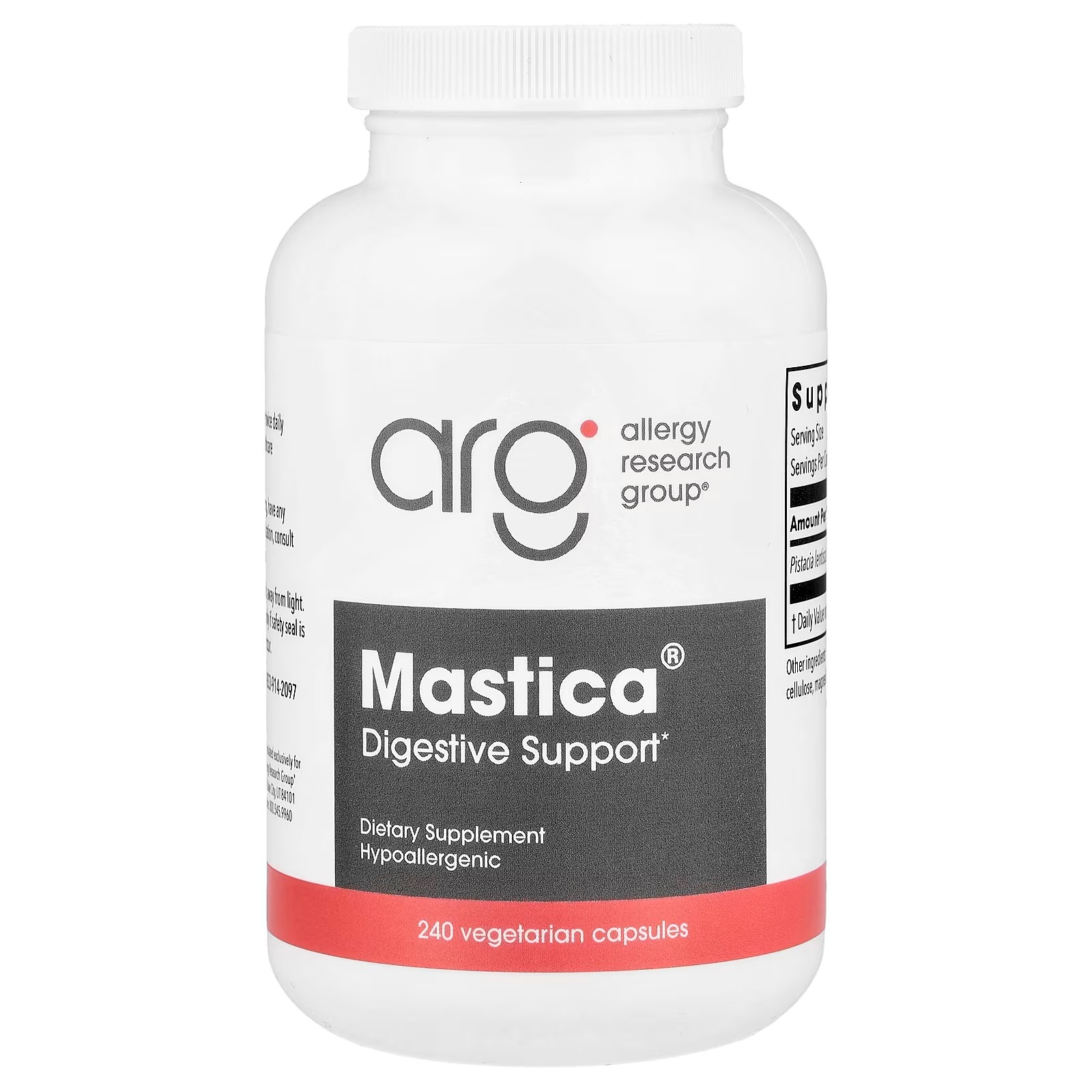 Allergy Research Group Mastica® 500 mg 240 Vegetarian Capsules – Premium Digestive & Gastrointestinal Support Supplement
