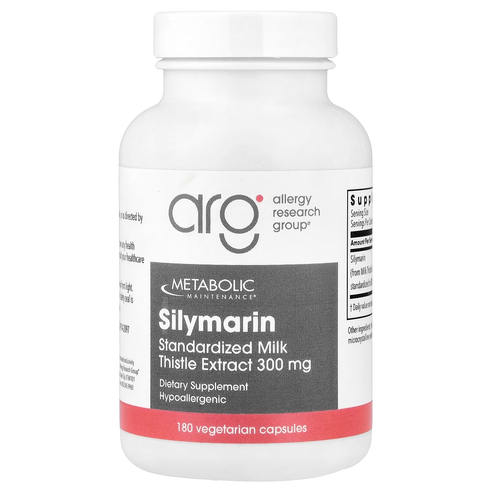 Metabolic Maintenance Silymarin 300 mg 180 Vegetarian Capsules – High Potency Milk Thistle Extract Supplement for Liver & Antioxidant Support