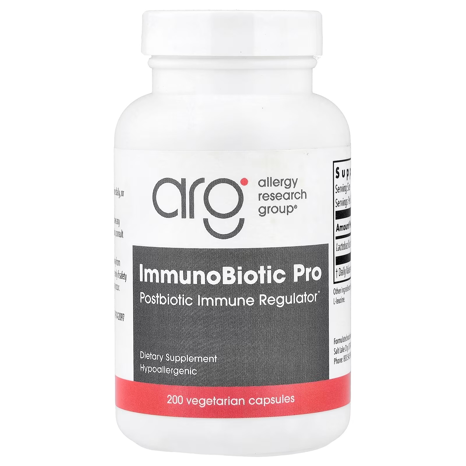 Allergy Research Group ARG ImmunoBiotic Pro Postbiotic Immune Support 200 Capsules – Advanced Postbiotic Supplement for Immune & Gut Wellness