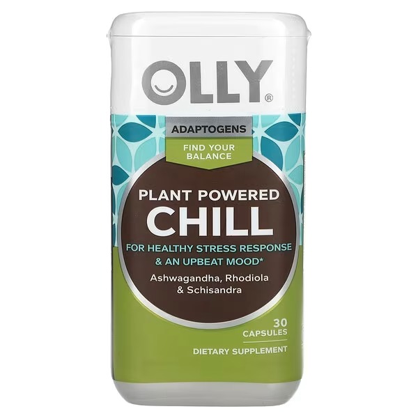 OLLY Chill Adaptogen Ashwagandha & Rhodiola 30 Capsules – Mood Support