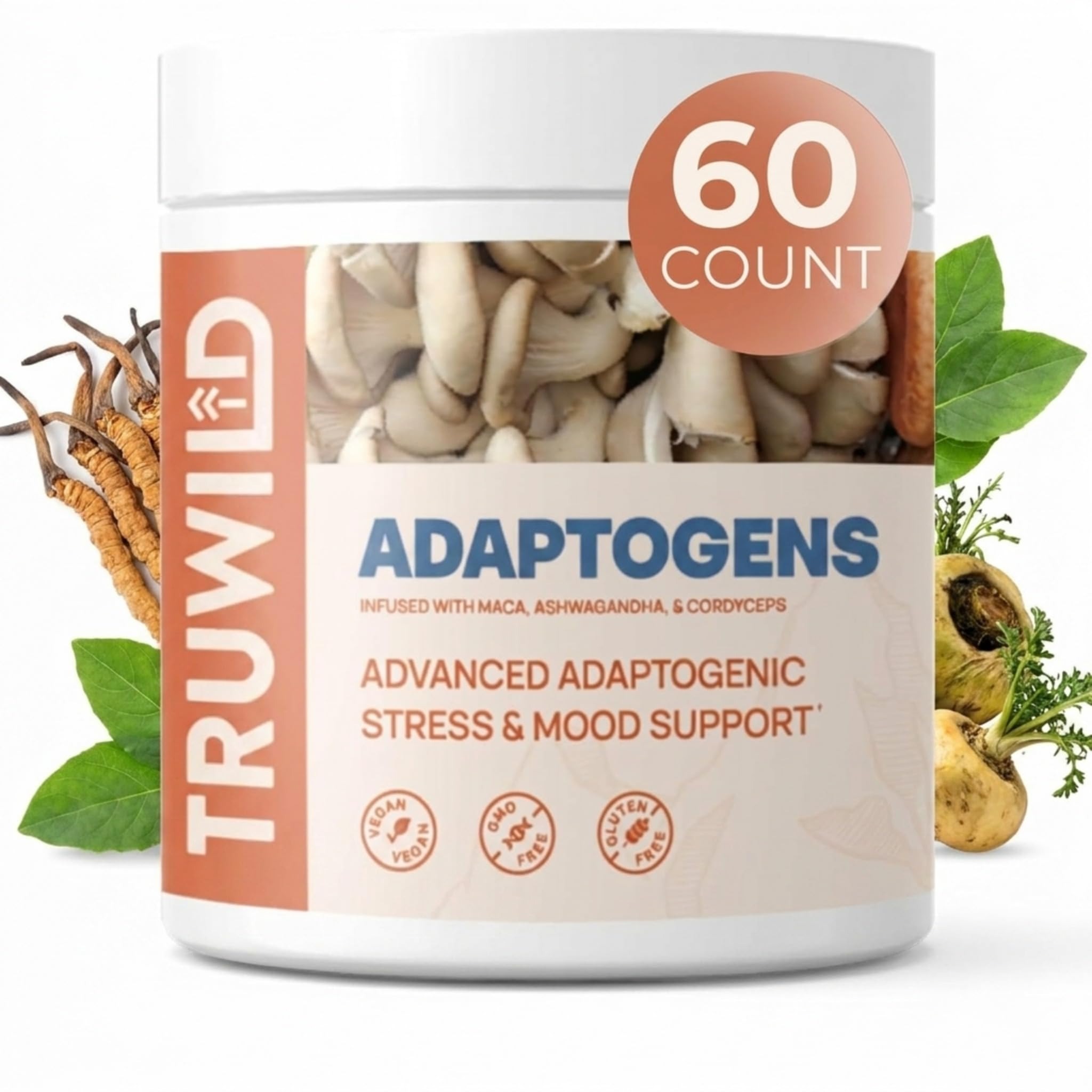 TruWild Adaptogen Blend with Cordyceps – Herbal Adaptogen Supplement