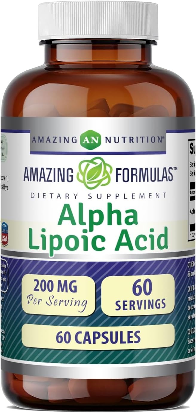 Amazing Formulas Alpha Lipoic Acid 200mg Capsules – Non-GMO & Gluten-Free