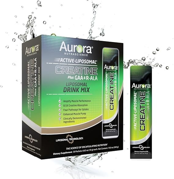 Aurora Nutrascience Active-Liposomal Creatine Plus GAA & R-ALA – 10 Packets