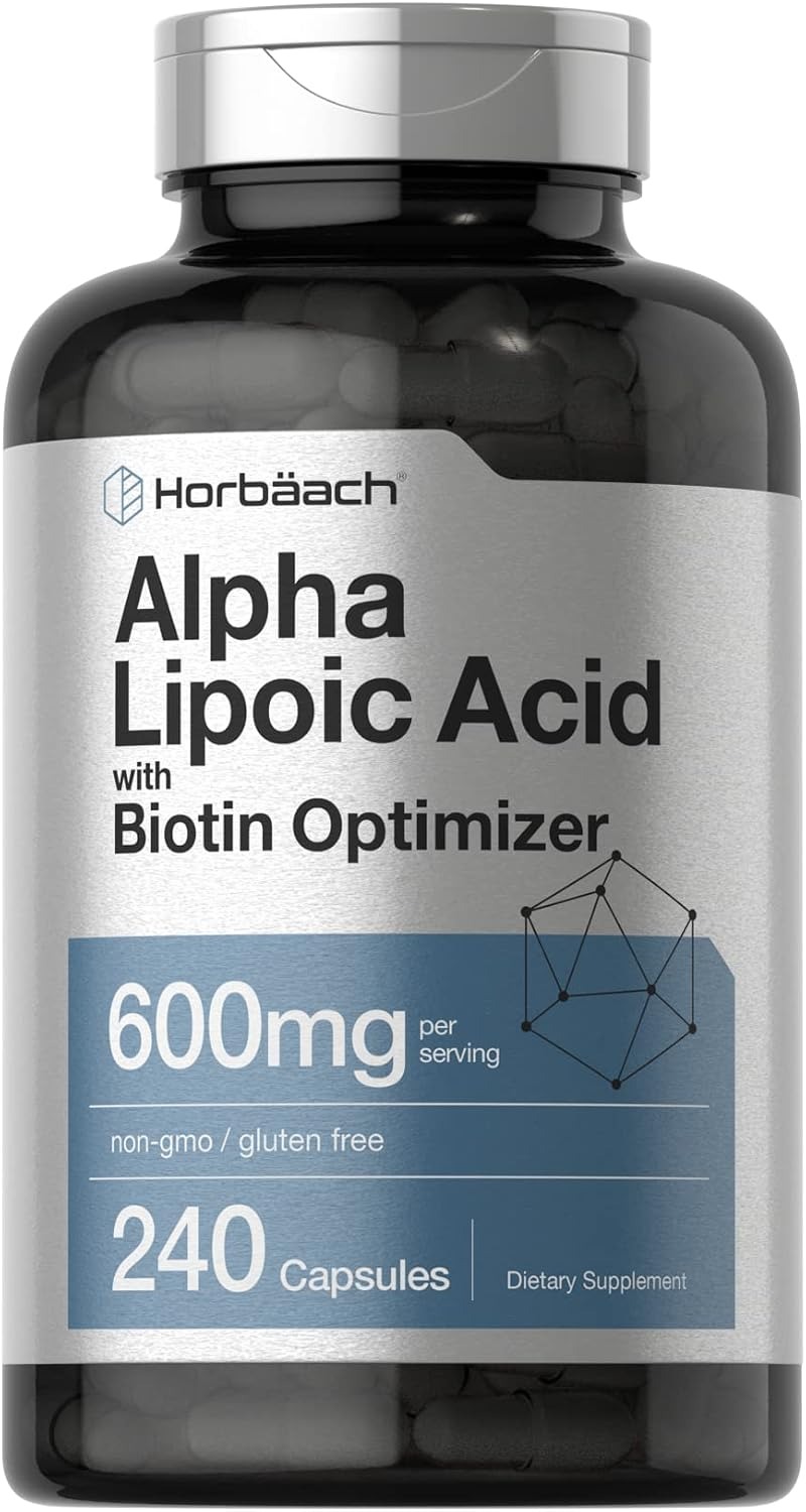 Horbäach Alpha Lipoic Acid 600mg – 240 Capsules with Biotin