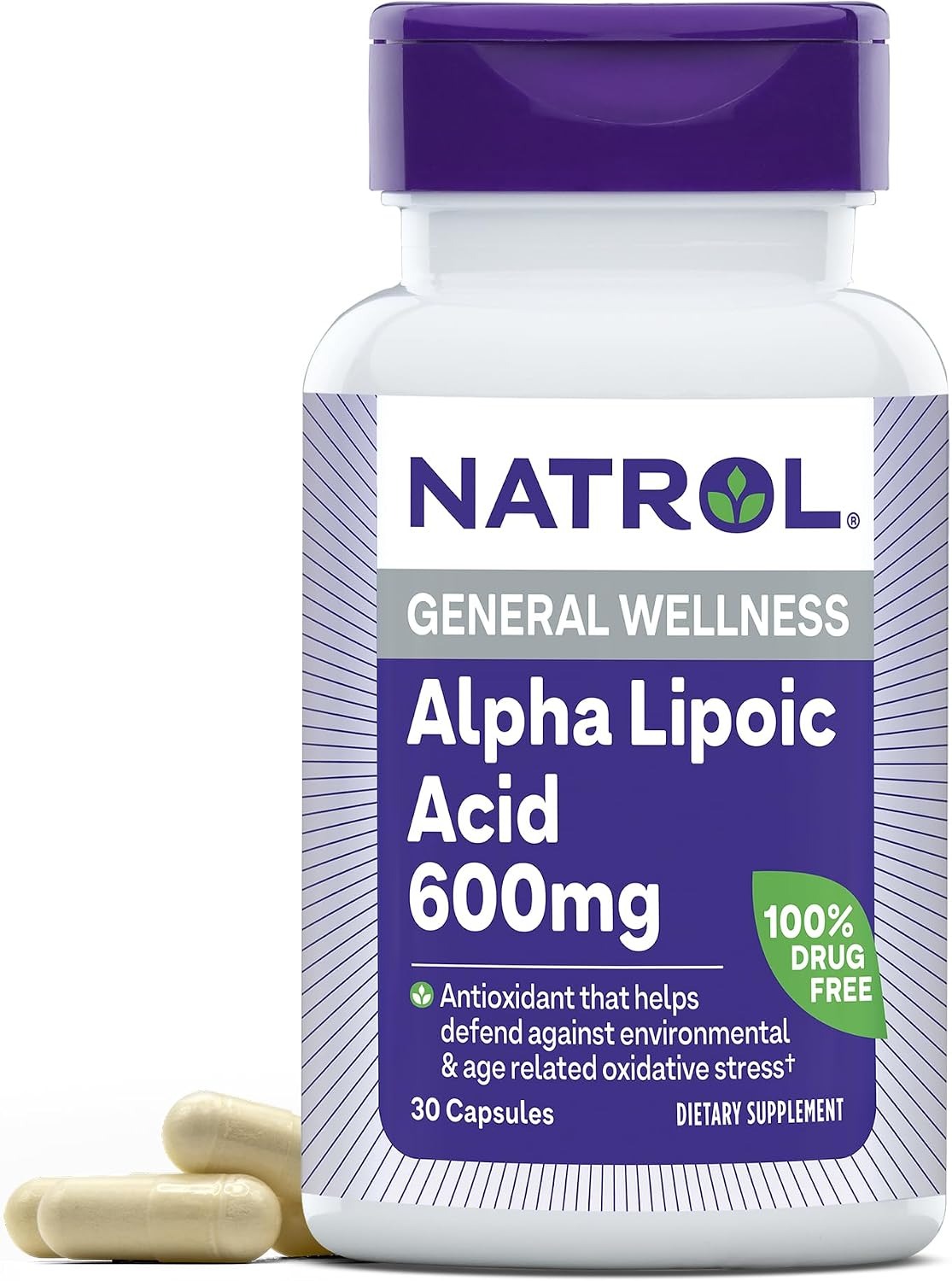 Natrol Alpha Lipoic Acid 600mg Capsules – Antioxidant Supplement