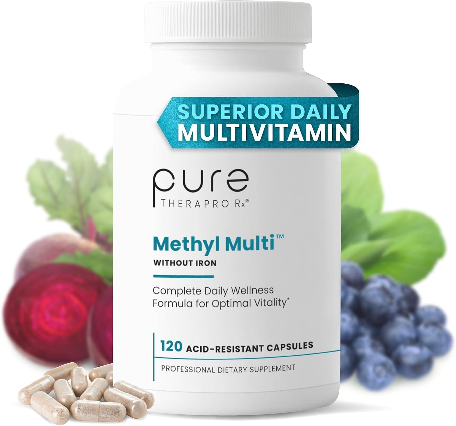 Pure Therapro Rx Methyl Multi – Iron-Free Multivitamin, 240 Capsules