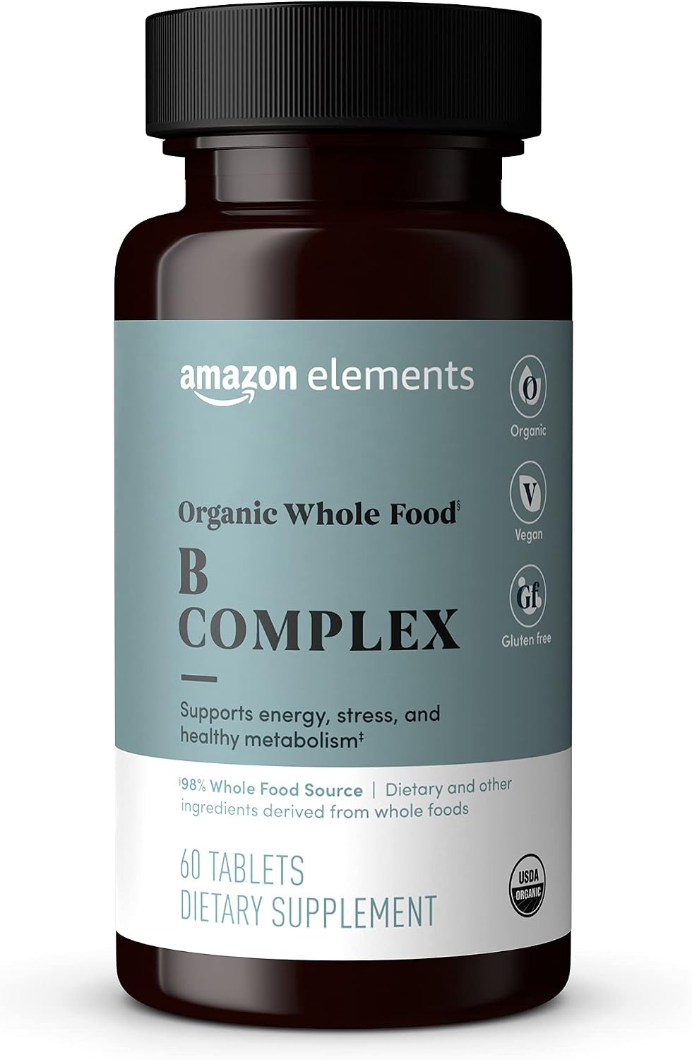 Amazon Elements Organic B Complex Vitamins – Whole Food Source