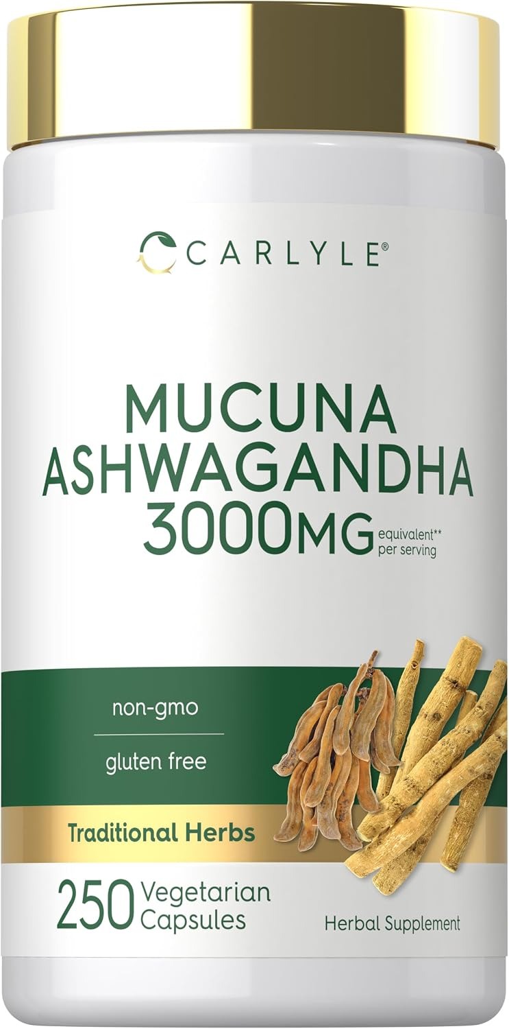 Carlyle Mucuna Pruriens with Ashwagandha & Black Pepper – 250 Capsules