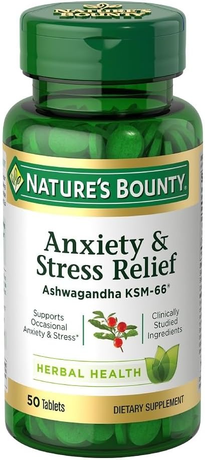 Nature’s Bounty Stress Relief Ashwagandha KSM-66 50 Tablets