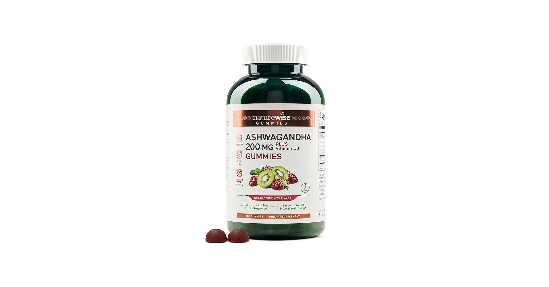 NatureWise Ashwagandha Gummies – Strawberry Kiwi 180 Count