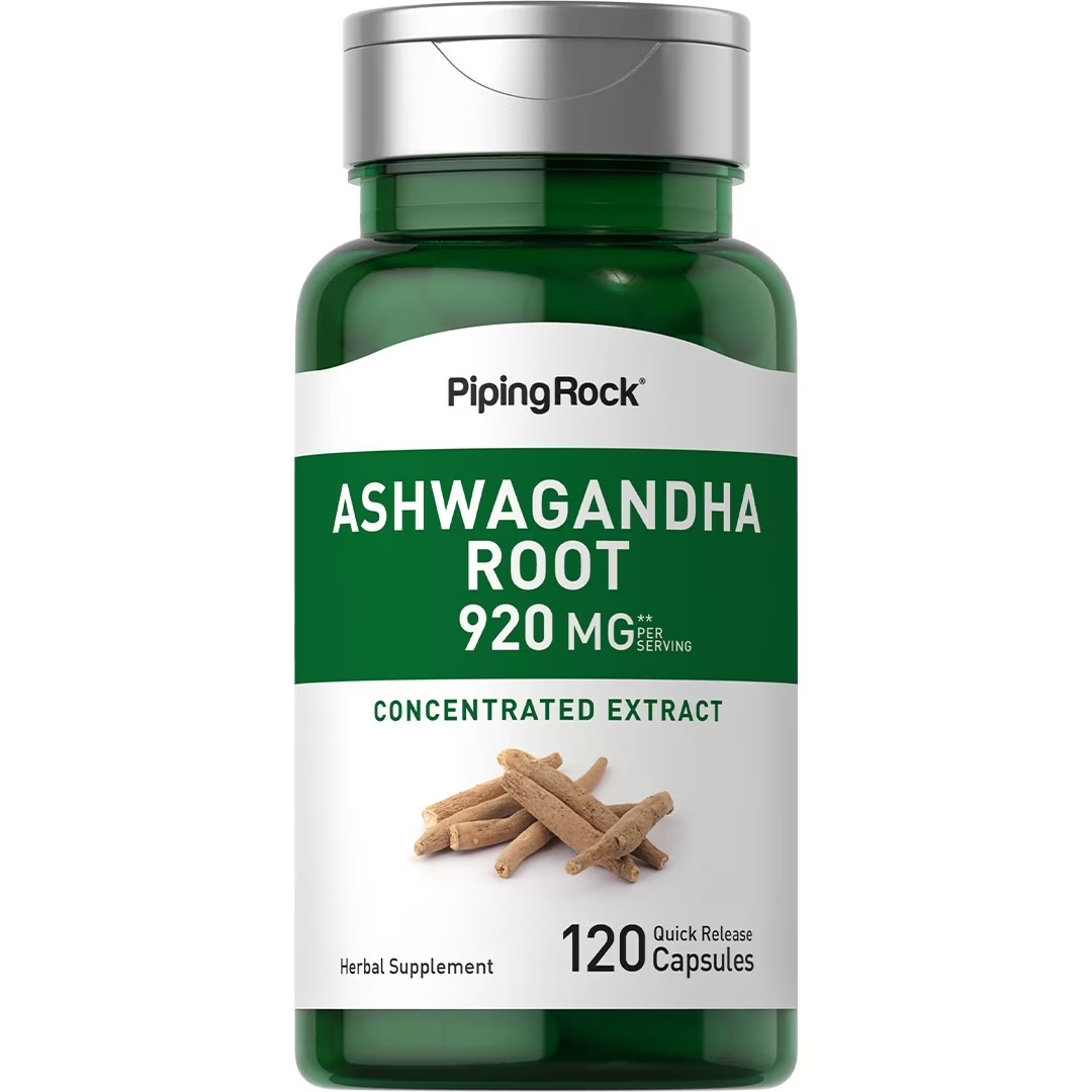 Piping Rock Ashwagandha Root Extract Supplement – 120 Capsules