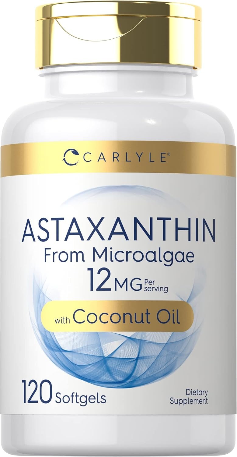 Carlyle Astaxanthin 12mg Microalgae Supplement 120 Softgels