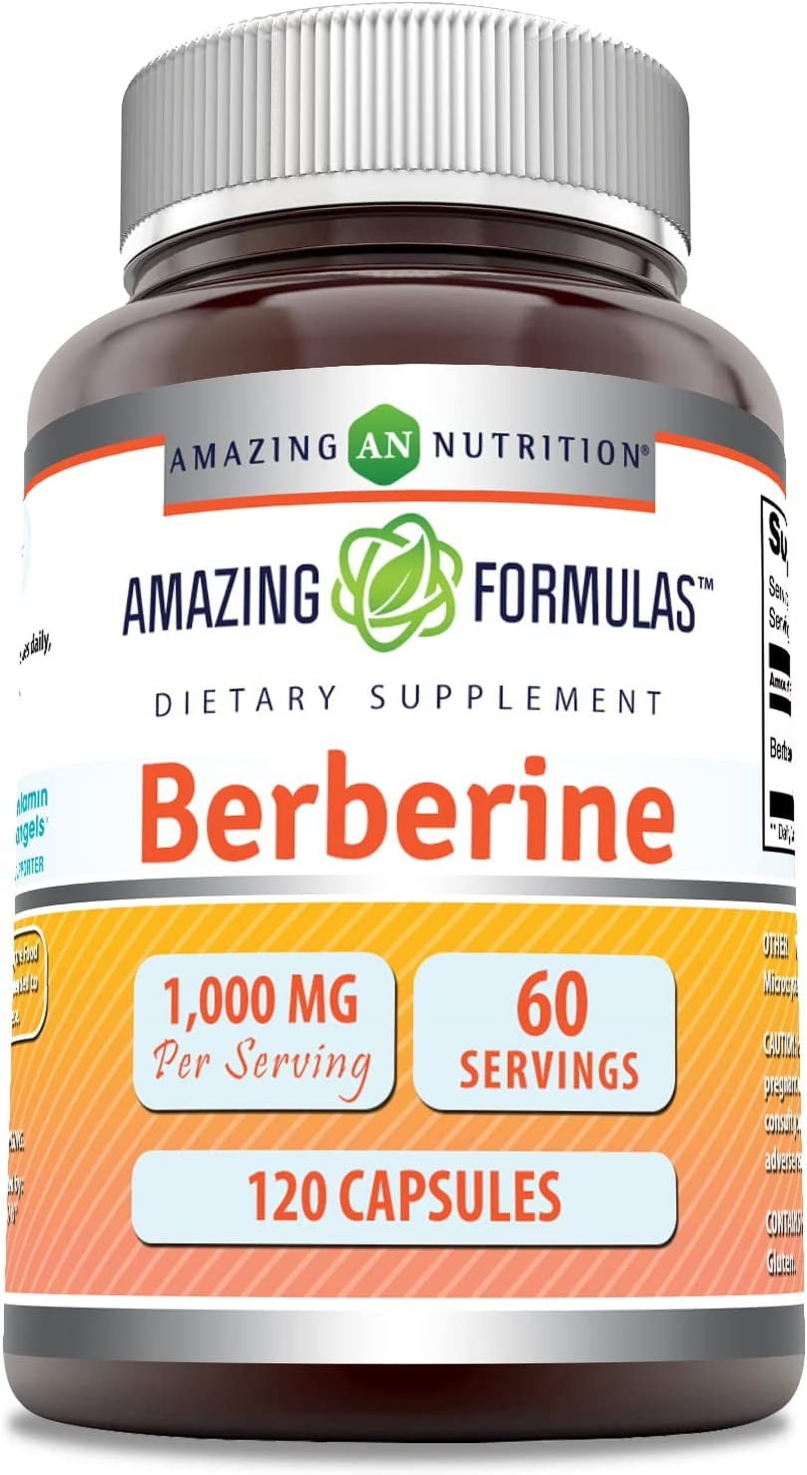 Amazing Formulas Berberine 1000mg 250 Capsules | Non-GMO & Gluten-Free