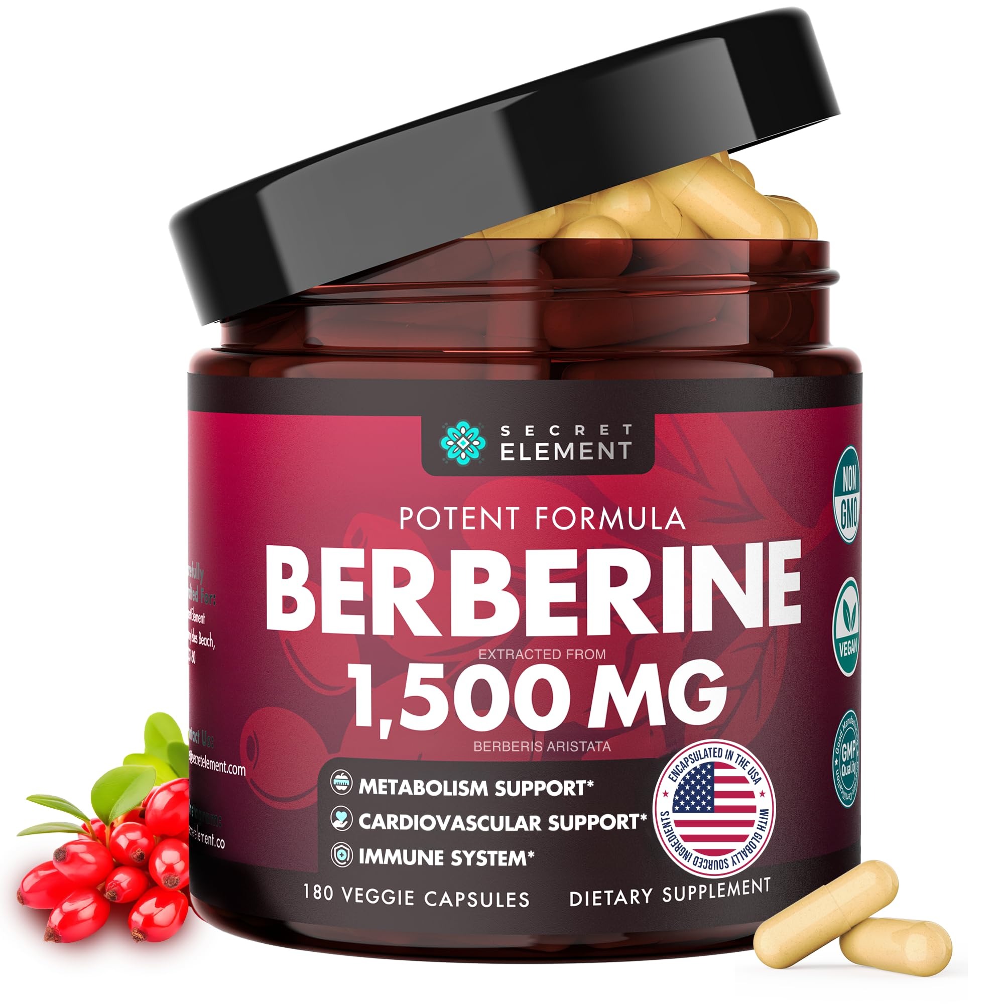 Berberine 1500mg Dietary Supplement | High Strength Formula
