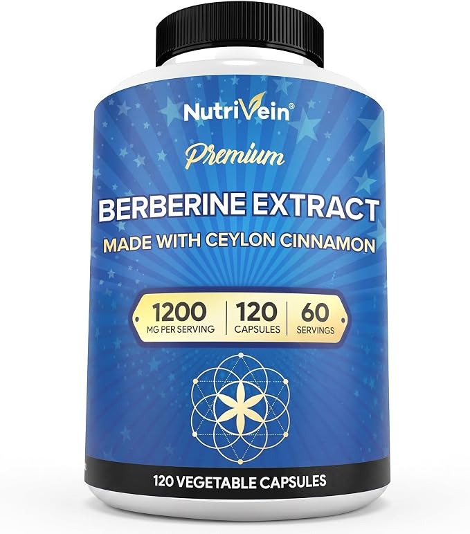 Nutrivein Premium Berberine HCL 1200mg | 120 Capsules